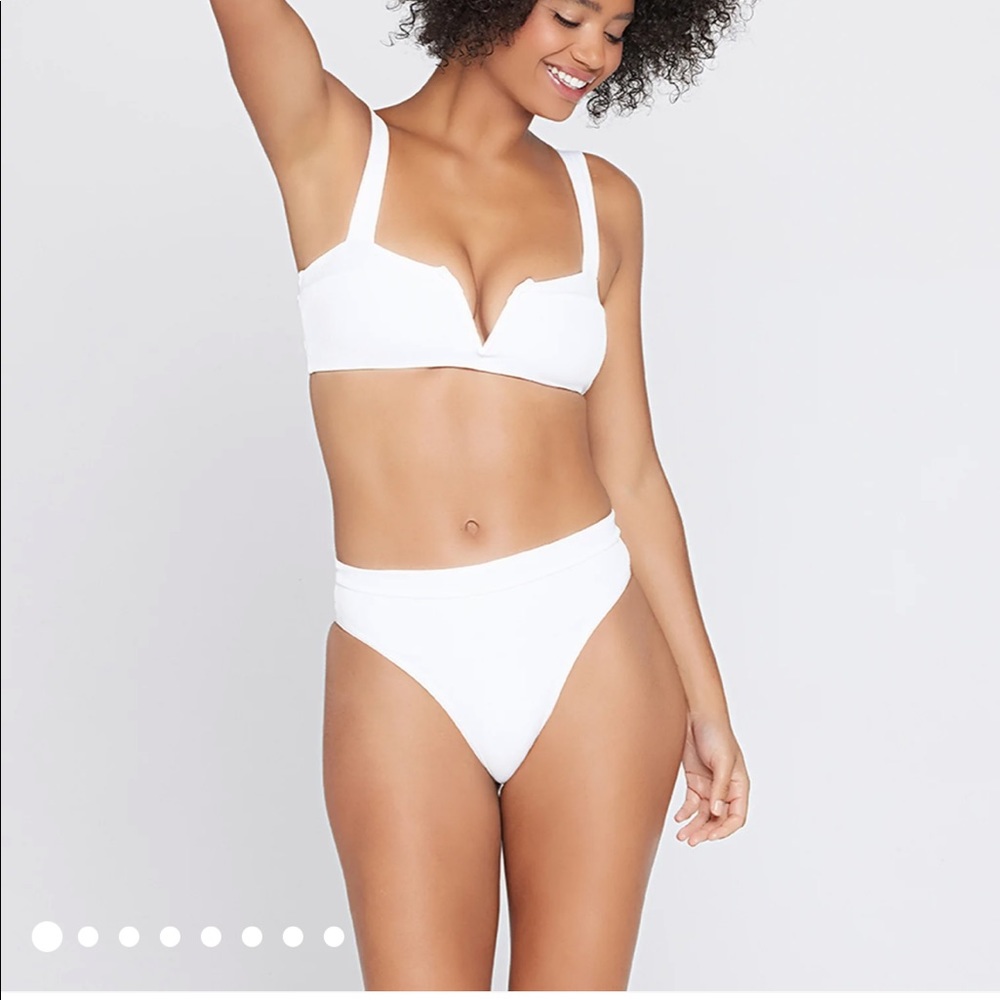 L*SPACE Ribbed White Bikini top